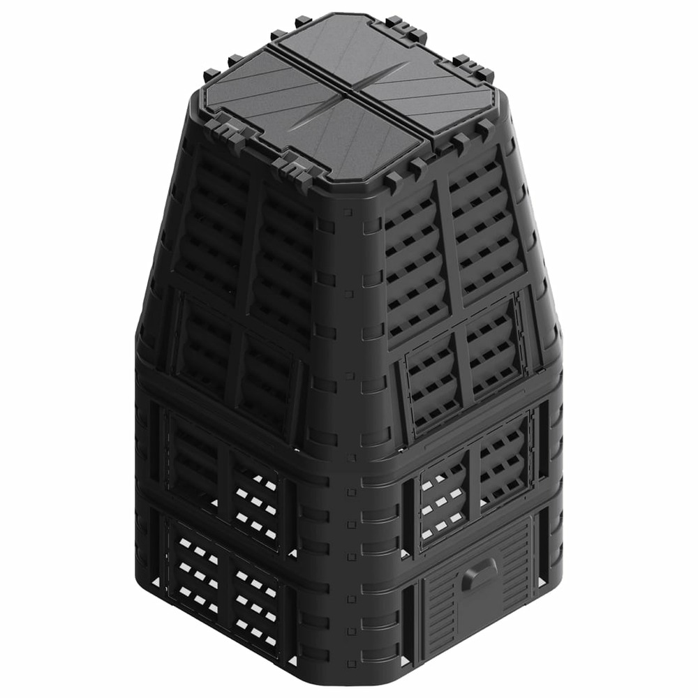 Composteur de jardin noir 93,3x93,3x146 cm 1000 l