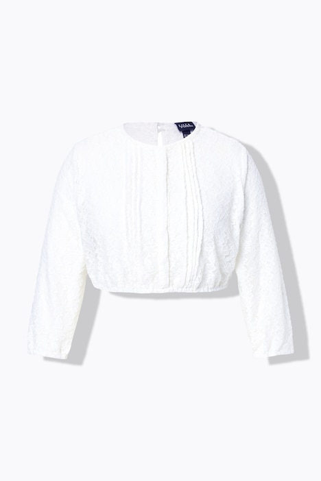 Dirndlbluse, elastische Spitze, Rundhals, 3/4-Arm