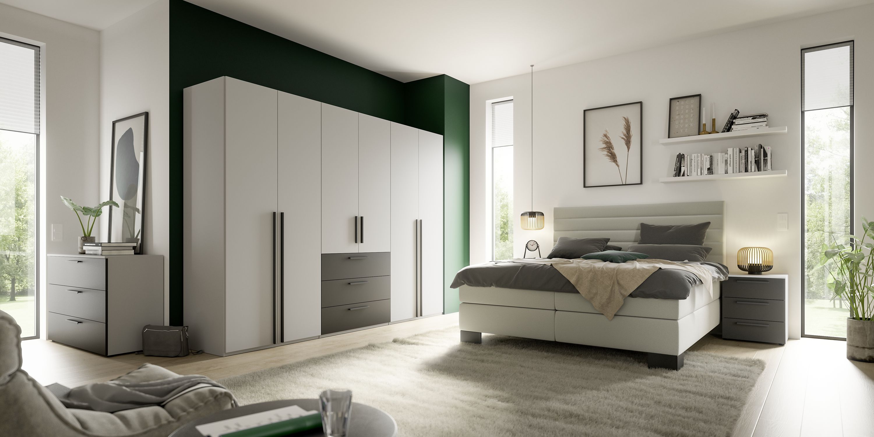 Boxspringbett SCHLARAFFIA LINEA 160 x 200 cm H2