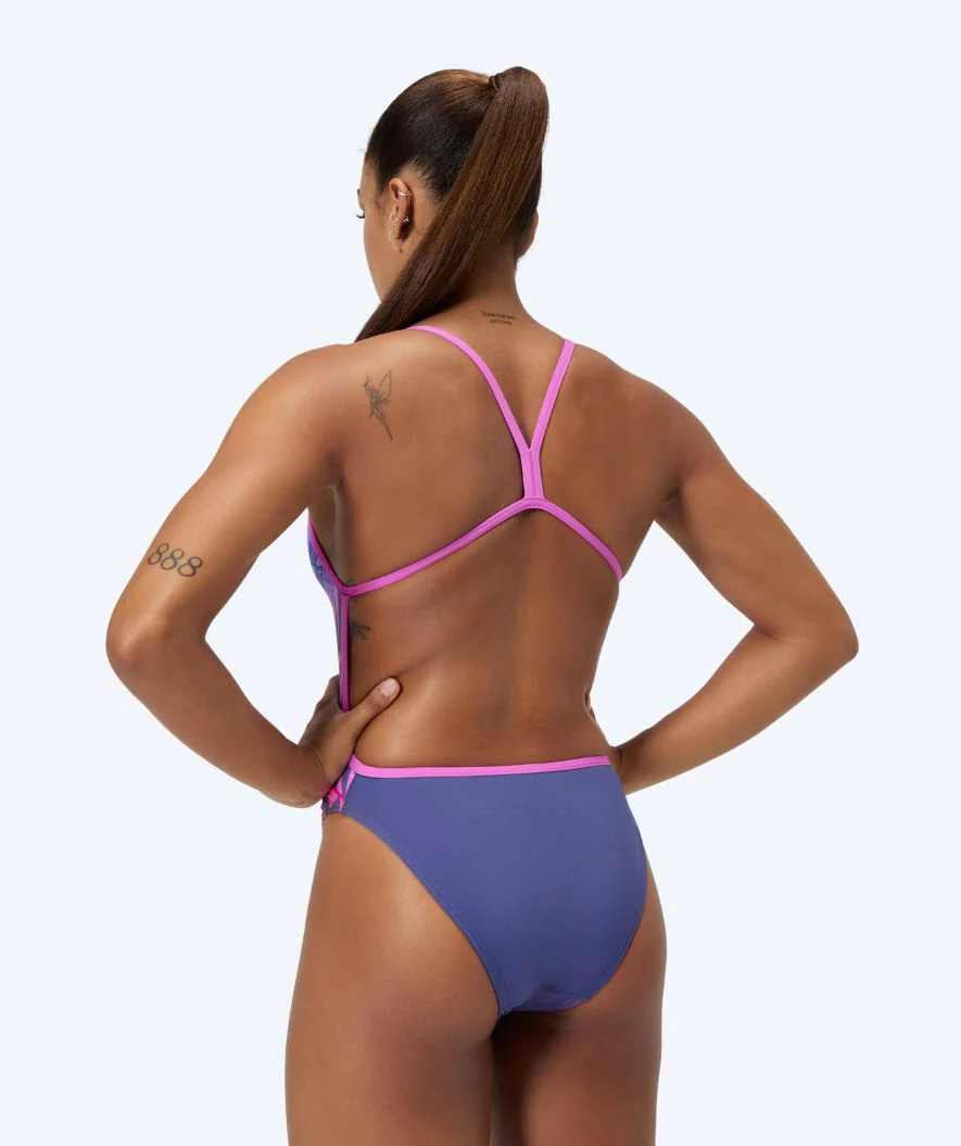 Speedo badedragt til damer - Placement Digital V-Back - Lilla/rød