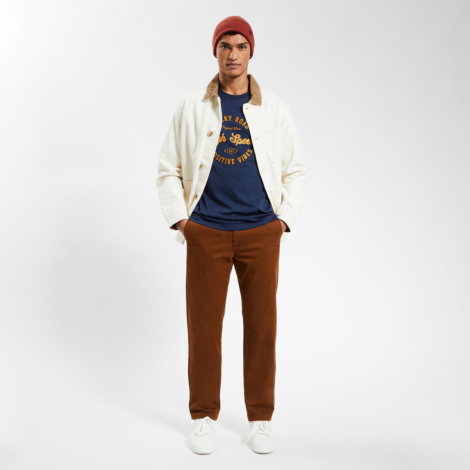 Tee shirt brodé Bleu foncé