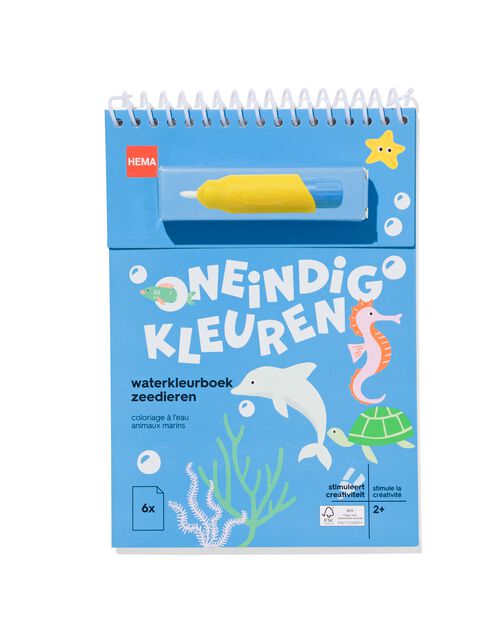 album à colorier à l’eau animaux marins 2+