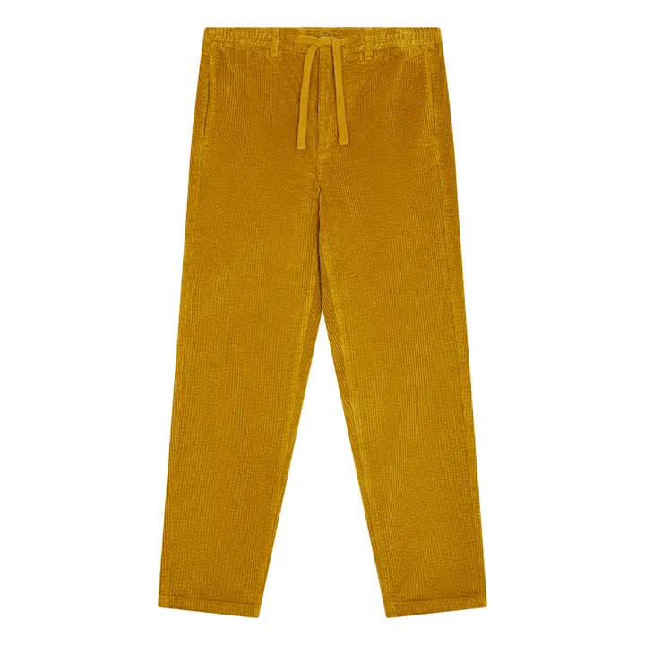 SMALLABLE BASICS Pantalon Homme Elastiqué à la Taille en Velours Côtelé | Vert olive