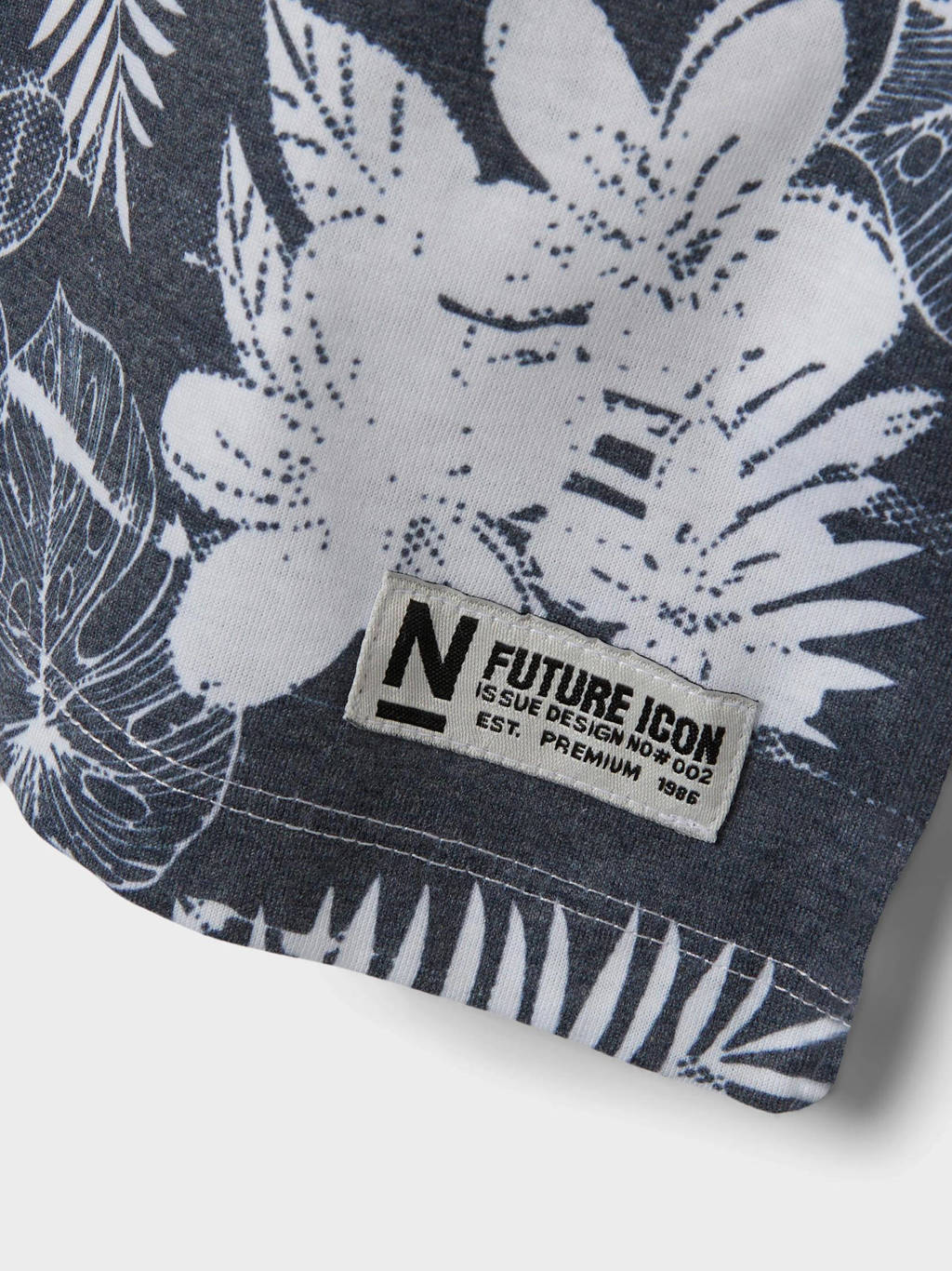 NAME IT T-shirt NKMFILES met all over print donkerblauw/wit