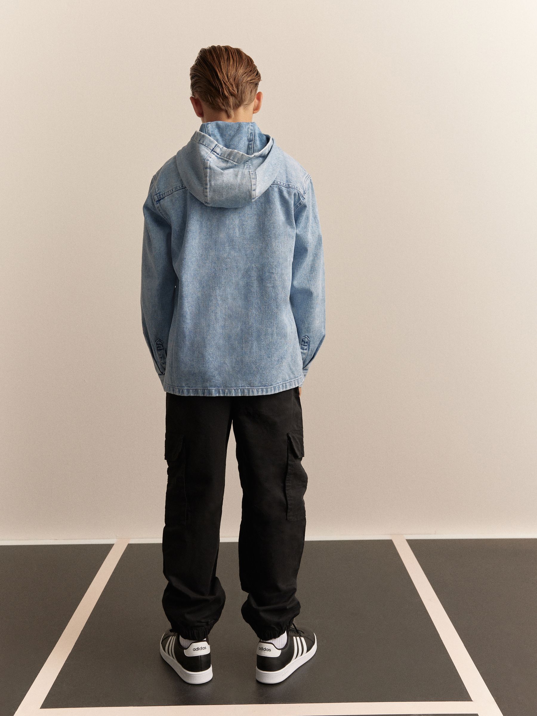 Denim met lichte wassing - Overshirt 100% Cotton Zip Through Hoodie (3-16yrs)