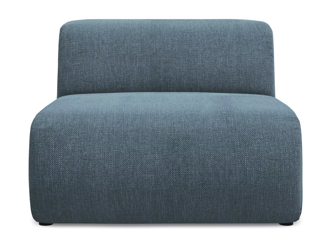 Fauteuil pour canapé modulable en tissu chenille - jeans - EKAHI