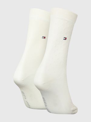 Pacote com 2 pares de meias clássicas de jacquard com estampa de bolinhas.