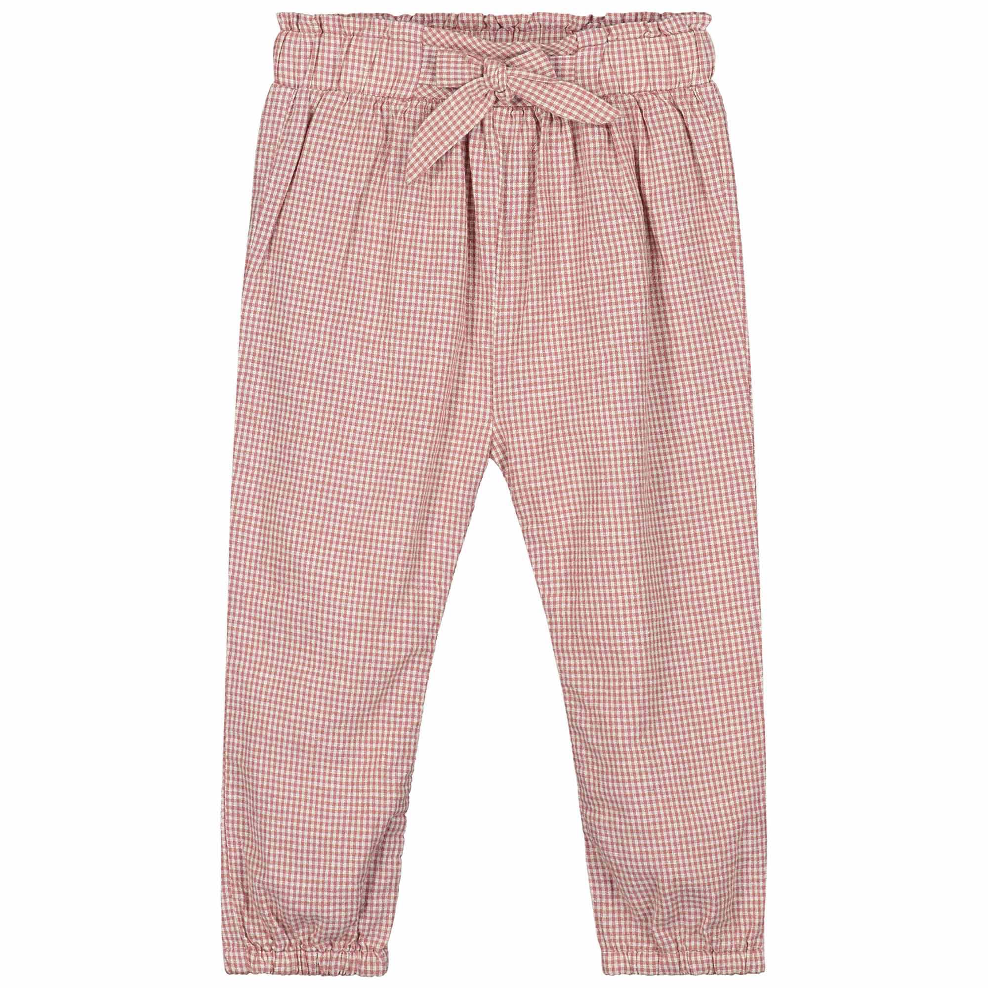 Sweet Petit peuter broek loren  ruit roze