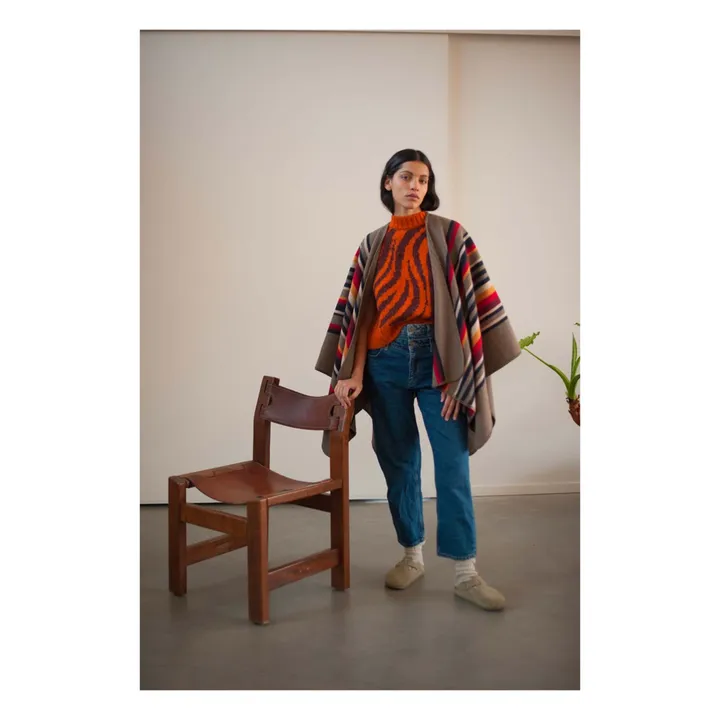 La Méricaine Cape Apache Laine Recyclée | Taupe