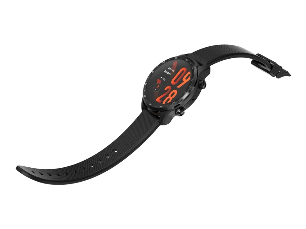 Mobvoi TicWatch Pro 3 Ultra - 47 mm - skyggesort - smart ur med bånd - fluororubber - display 1.4