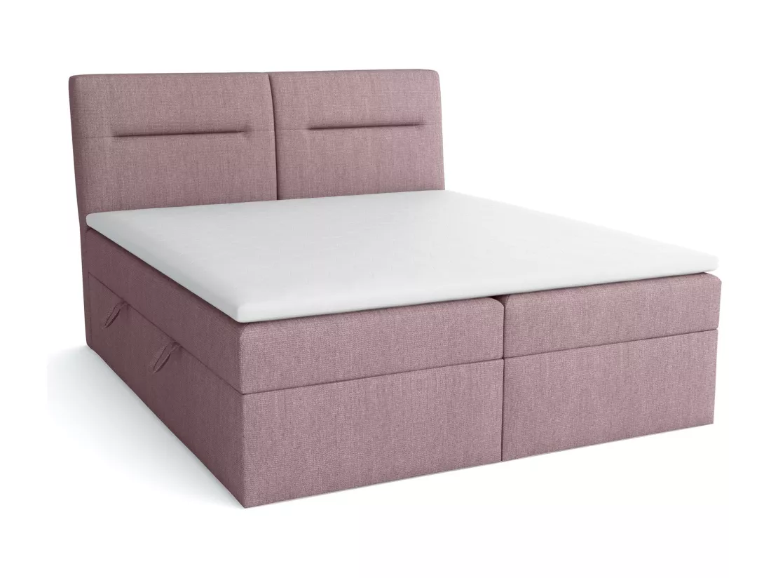 LE LIT BOXSPRING Moderno avec coffres de lit et surmatelas, en tissu Soro 65 (violet sale), 160x200 cm.