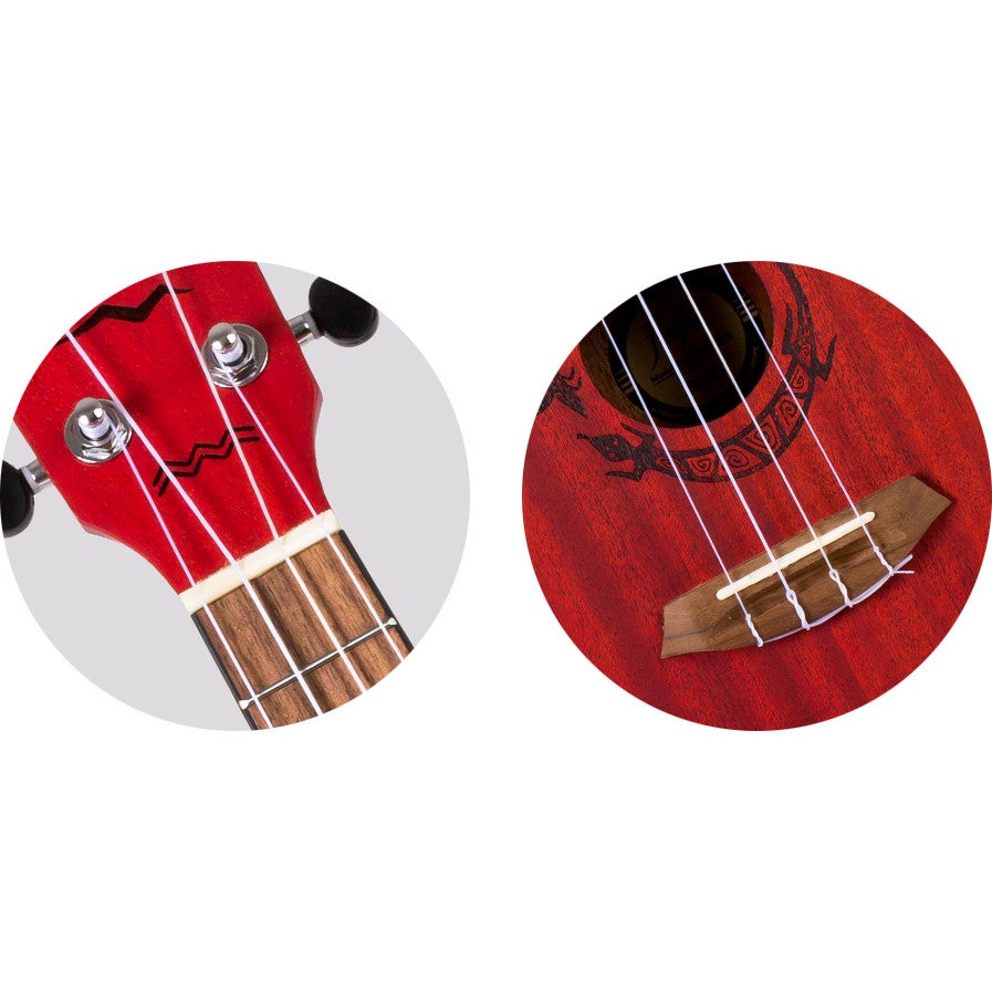 Flight Gemstone Series DUC380 Coral concert ukelele met gigbag