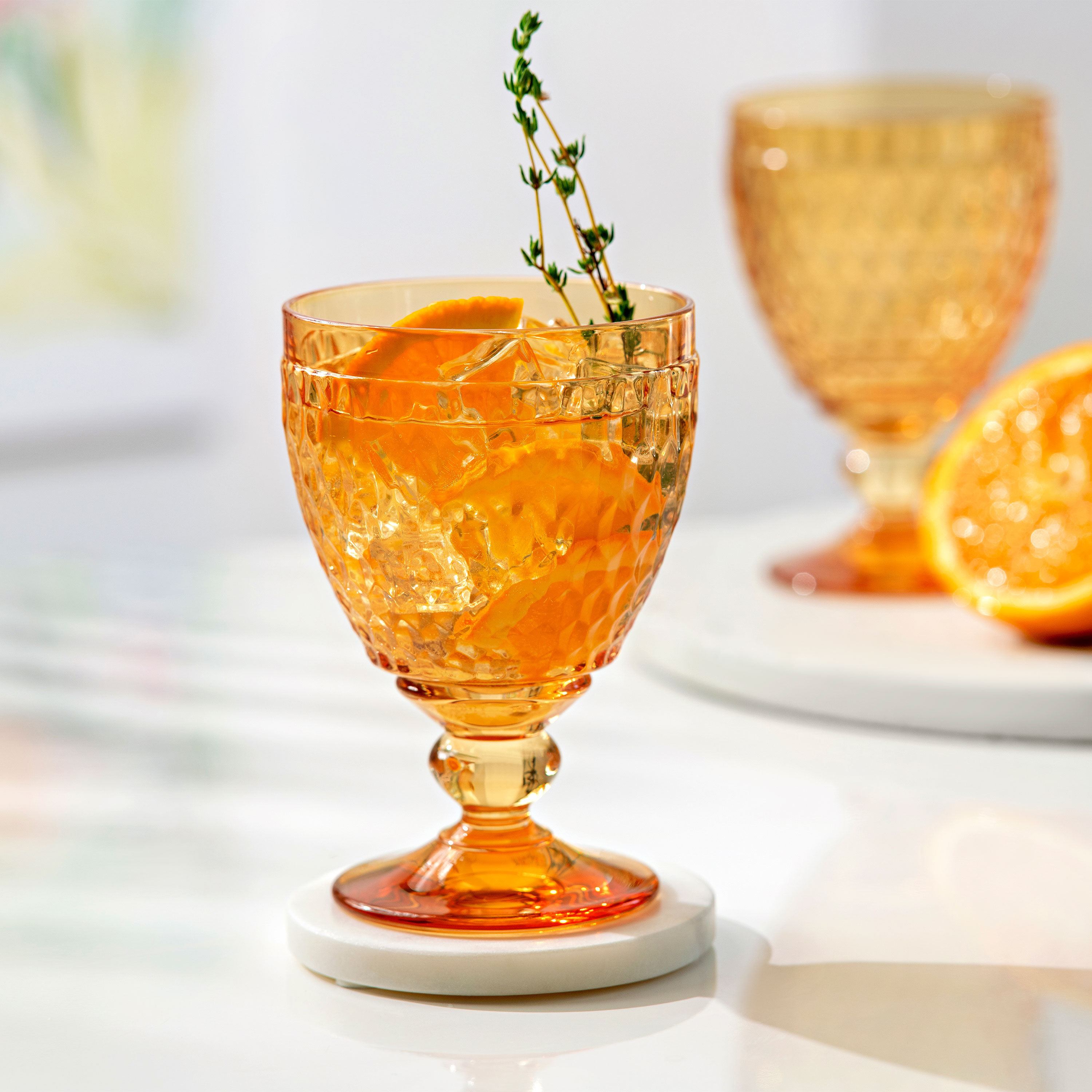 Boston Water goblet Yellow, 8.5 oz, crystal glass