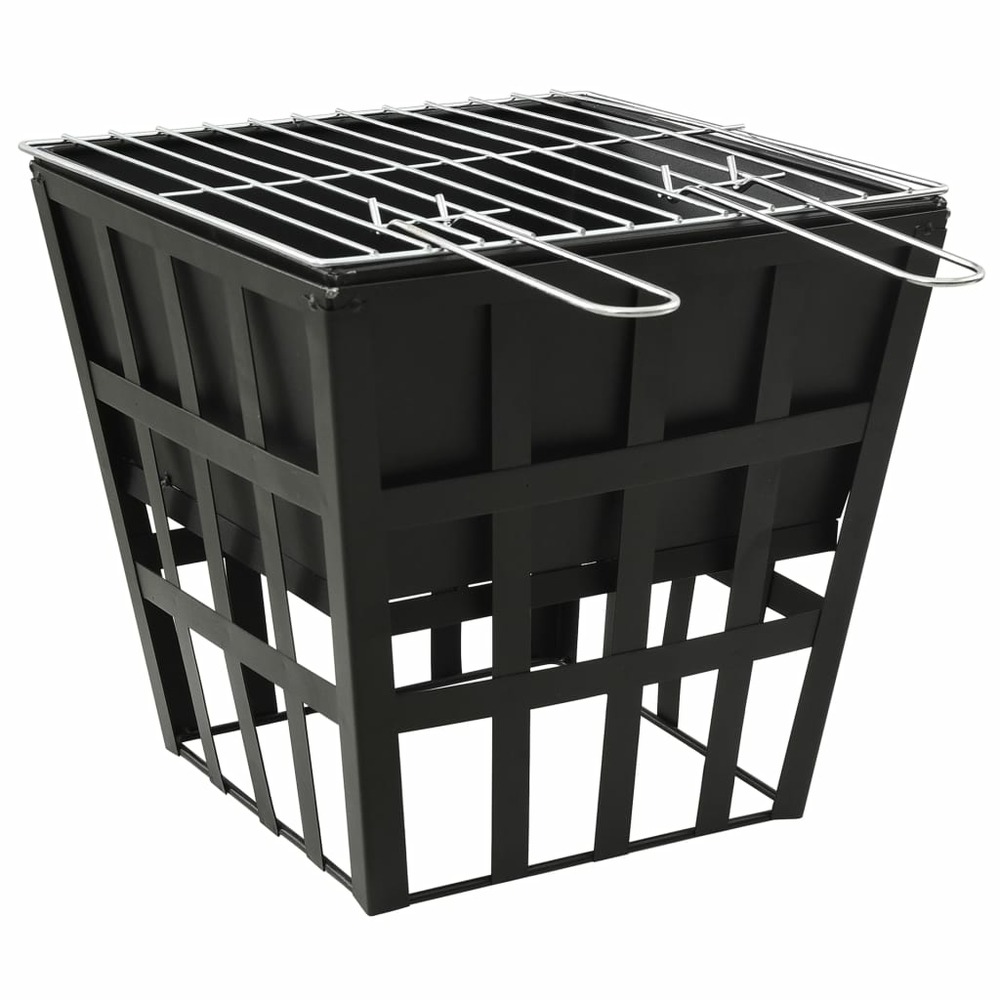 Foyer et barbecue 2 en 1 34x34x48 cm acier