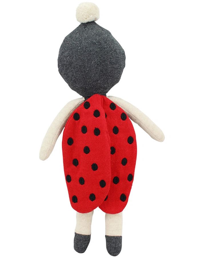 Stoffpuppe MARIENKÄFER MARIA (30cm) in grau