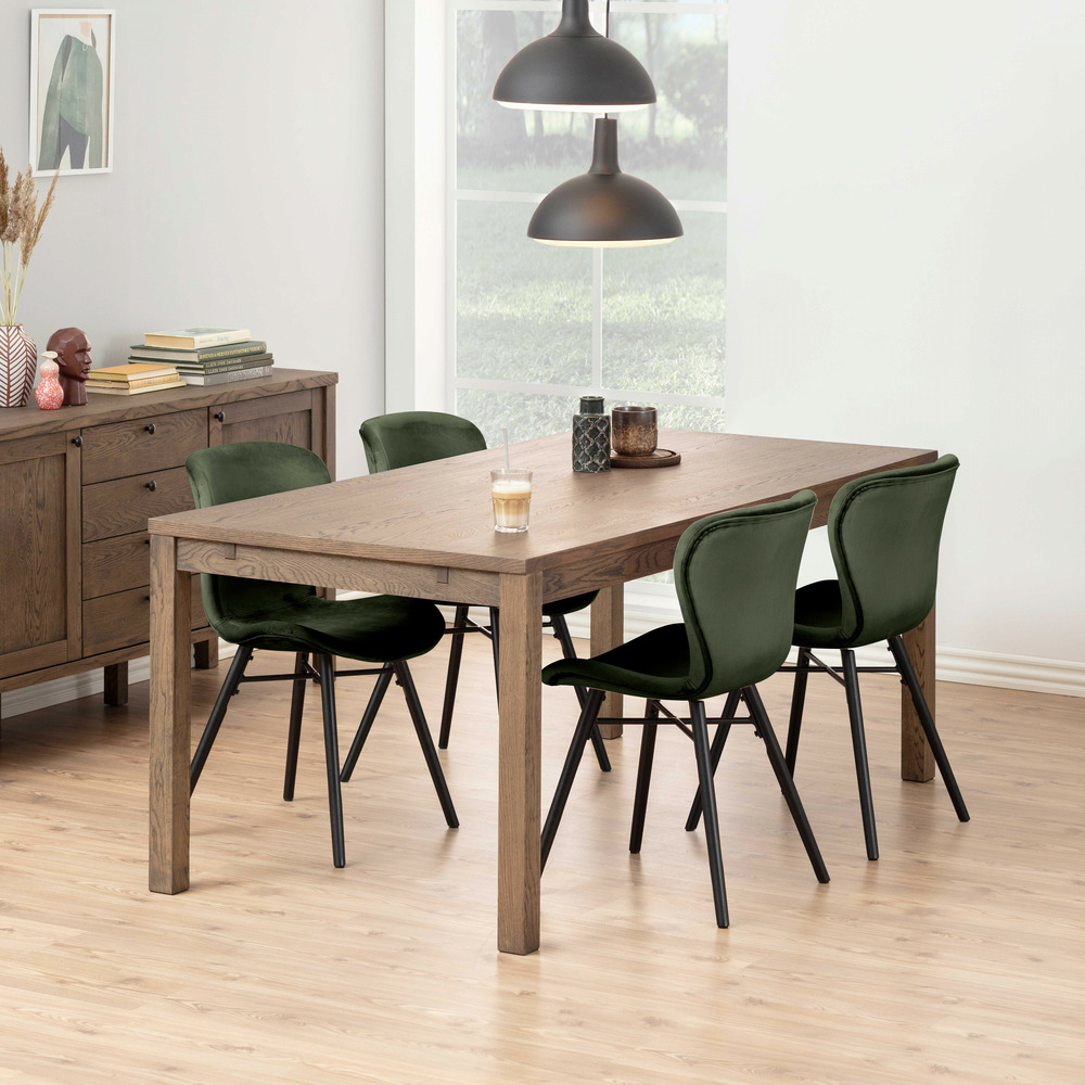Lot de 2 chaises en velours vert foncé