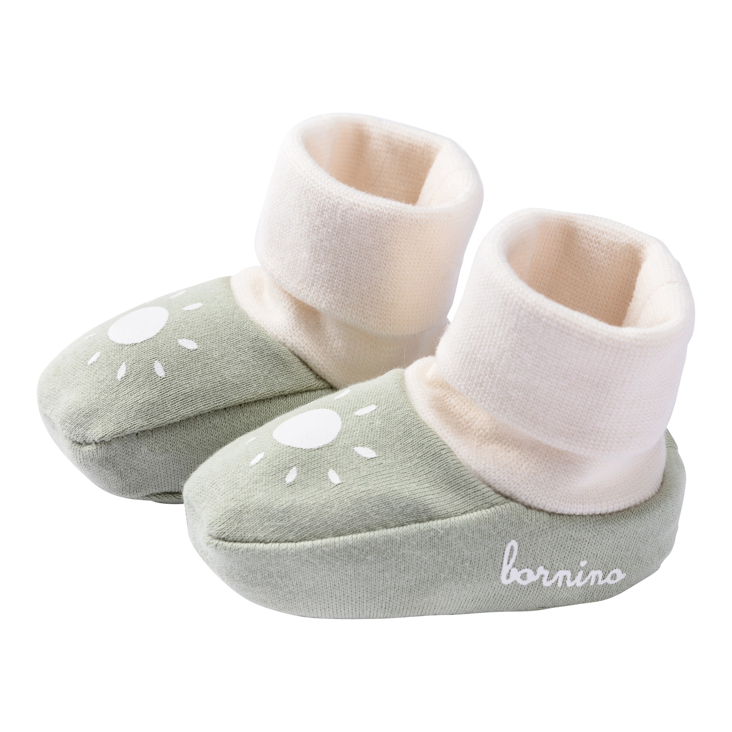 Bornino - Lieblinge 3-tlg. Geschenkset Body langarm, Schühchen und Dreieckstuch grün