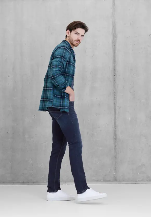 Slim Fit Jeans - indigo blue stone wash