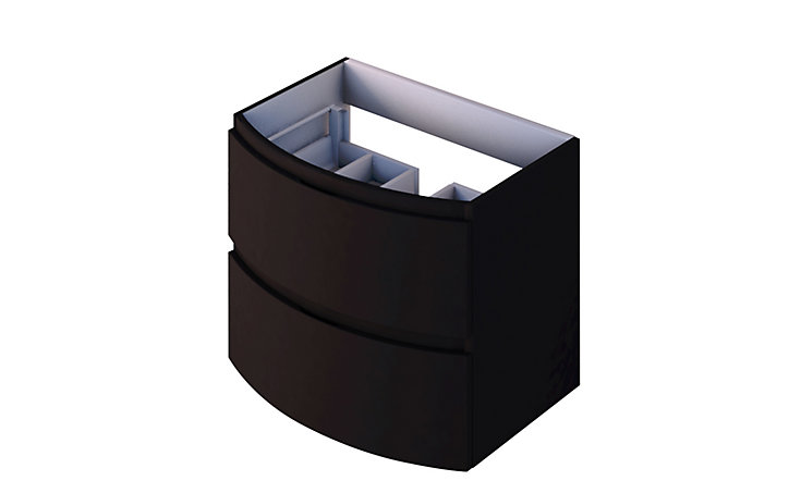 Meuble sous vasque noir mat Vague 69 cm