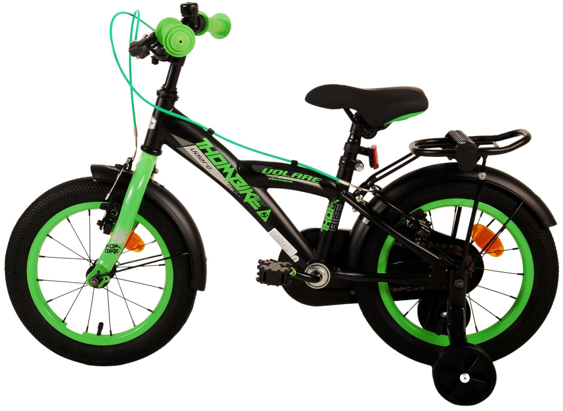 TPFSports Thombike Kinderfahrrad - Jungen - 14 Zoll - Rücktritt + Handbremse - Schwarz/Blau