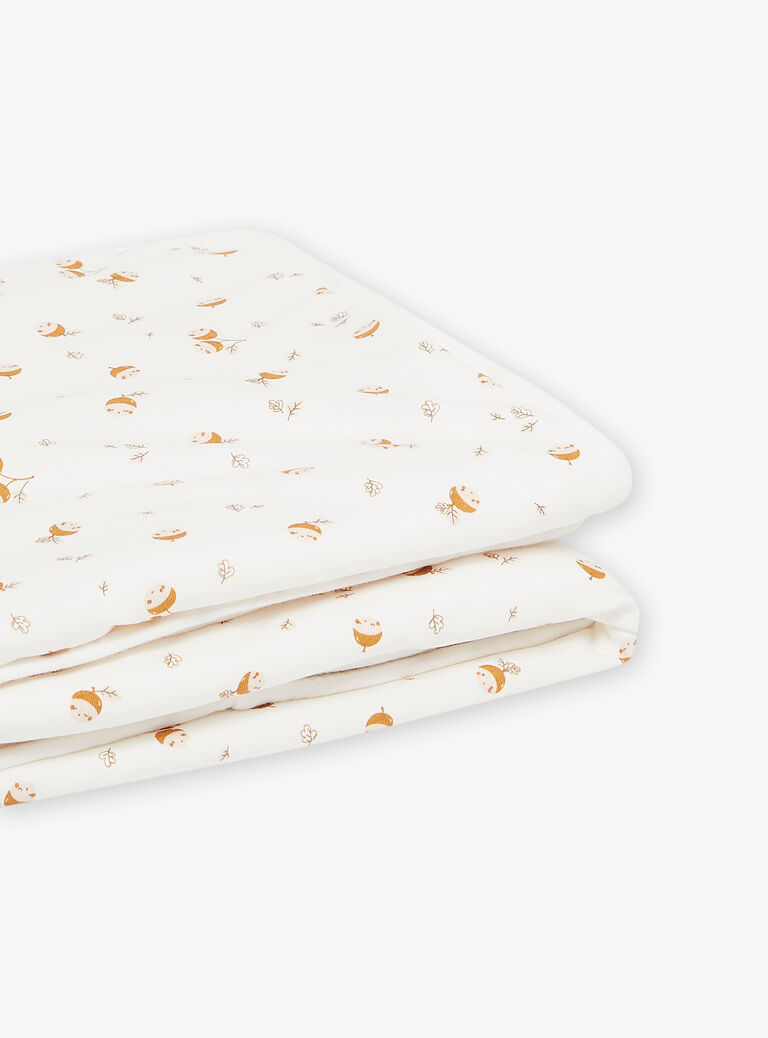 Couverture de naissance écrue en fourrure synthétique