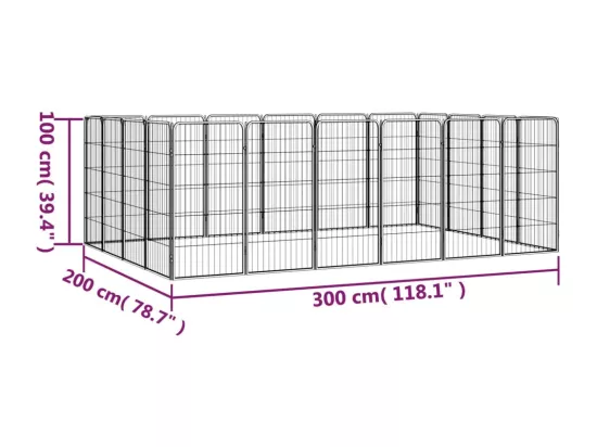 Parc pour chien 20 noire 300 x 200 x 100 cm 02_0043618