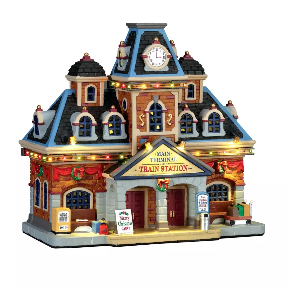 Village de Noël Lemax lumineux Gare principale