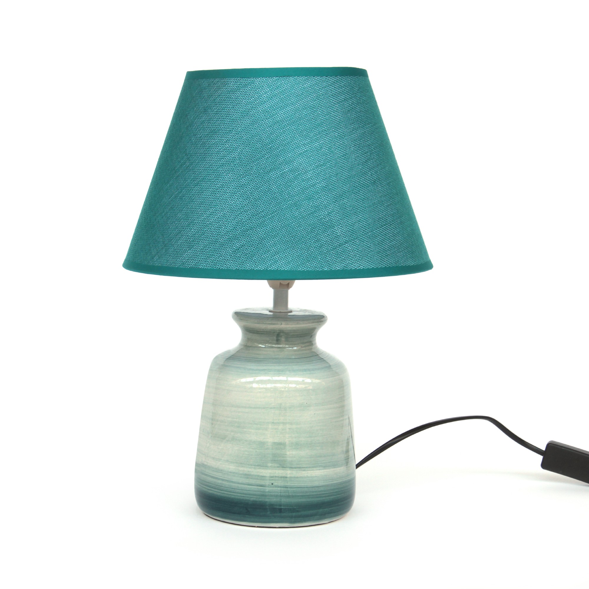 Tischlampe 'Silum', blau, T 25 cm, B 25 cm, H 35 cm von fischer's lagerhaus