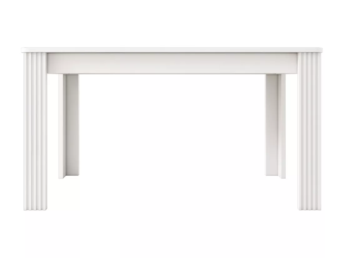 Table à manger rectangulaire 4 à 6 couverts - Bois massif - 117 x 68 x 75 cm - Blanc