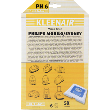 Kleenair Stofzuigerzak Philips Mobilo/Sydney PH 6 5 stuks
