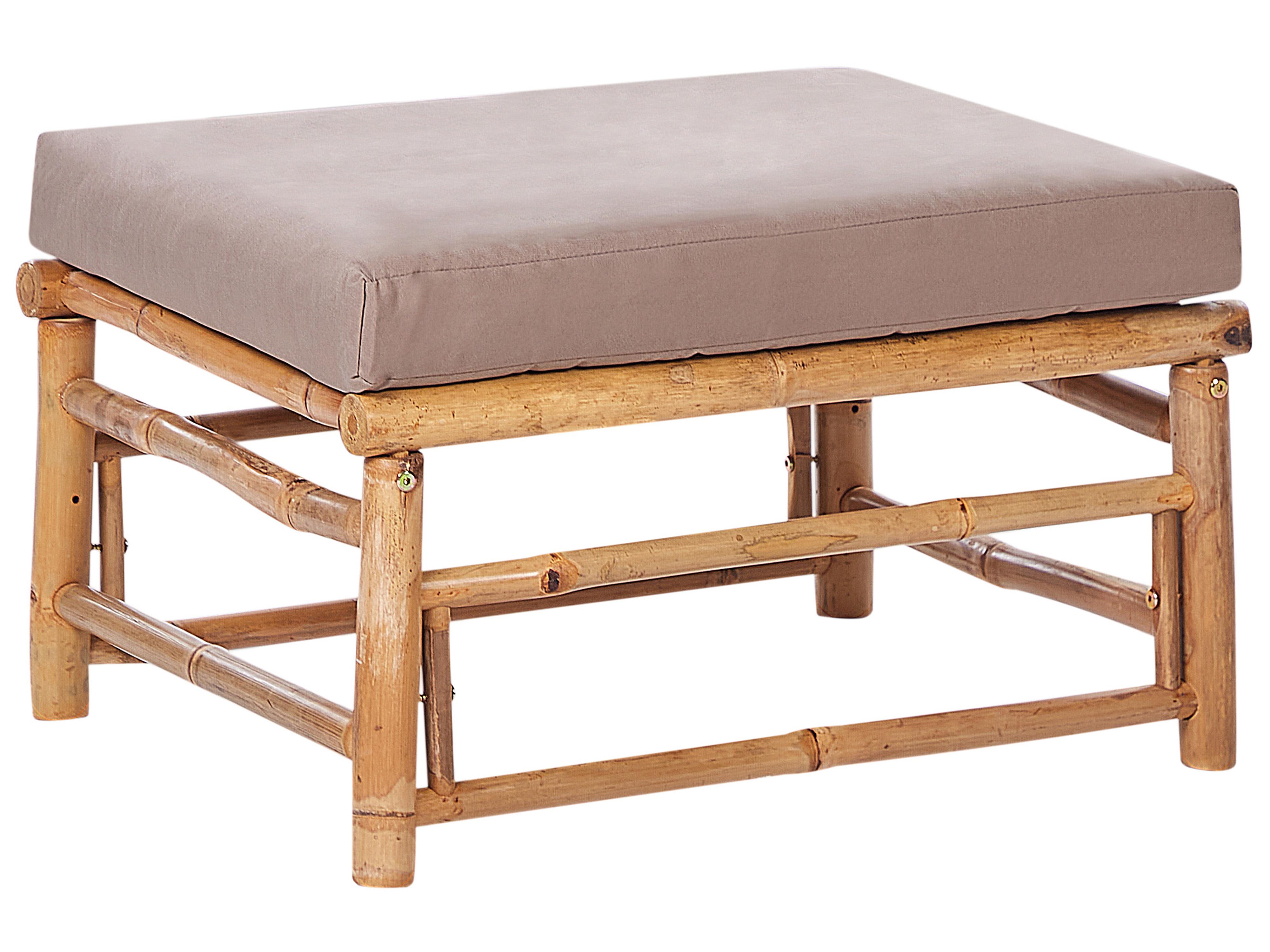 Loungeset met tafel 5-zits CERRETO linkszijdig Bamboehout Taupe