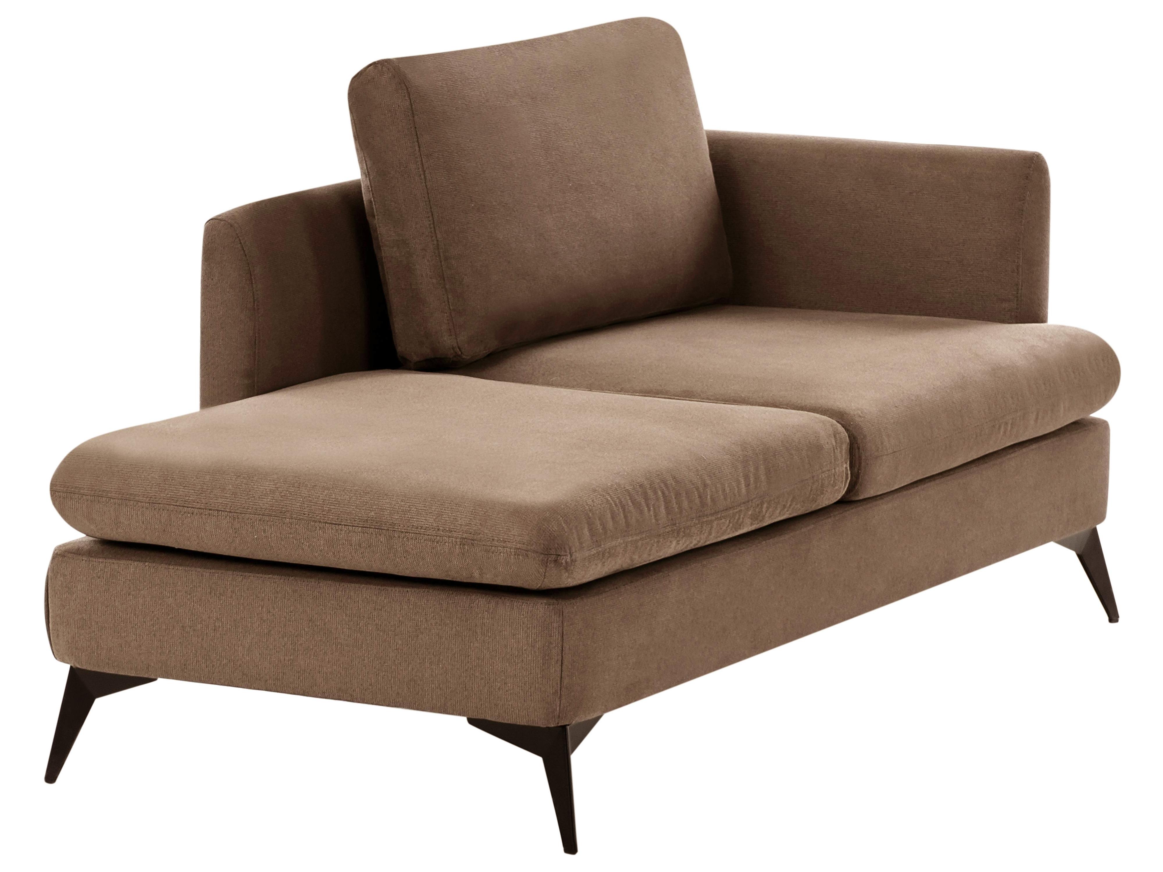 Rechtszijdige chaise longue SIEVOZ Stof Bruin