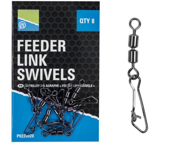 Attaches rapides Preston Double Feeder Link Swivels, 8 pcs