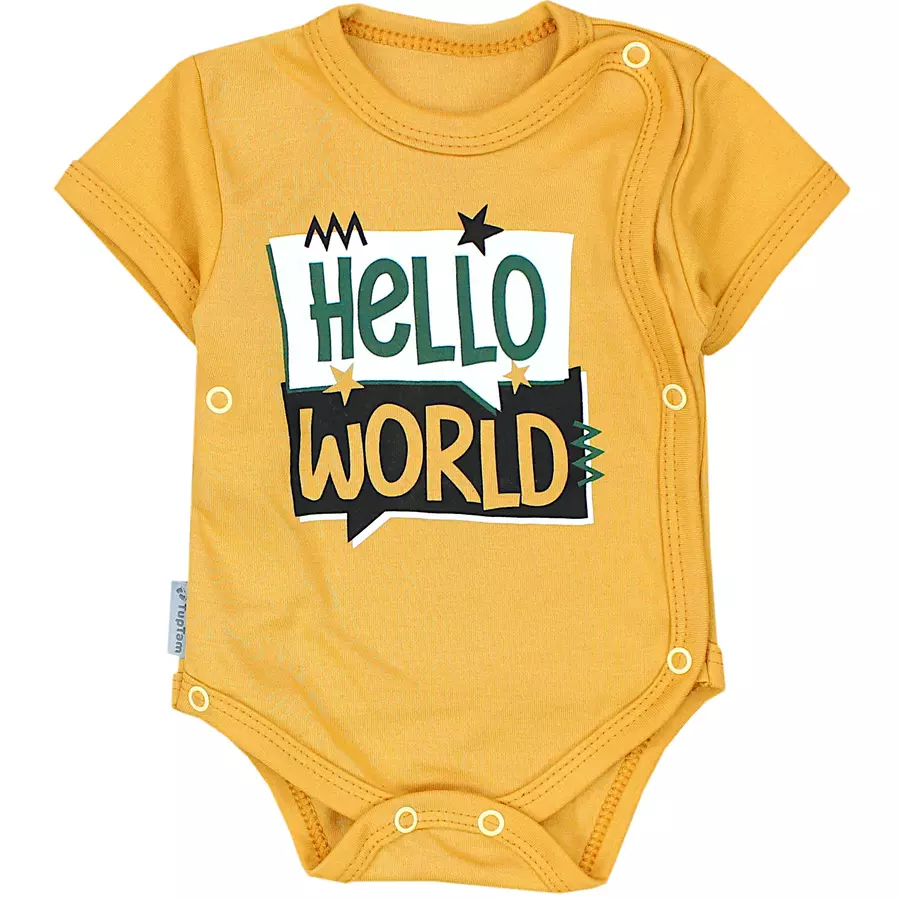 TupTam Baby Jungen Kurzarm Wickelbody 5er Set grüngelb
