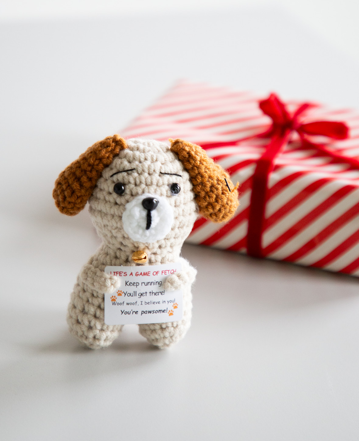 Positive Dog Gehäkelter Mini Glücksbringer Plüschtier Hund Kuscheltier Geschenkidee (1000-1721) - You're Pawsome