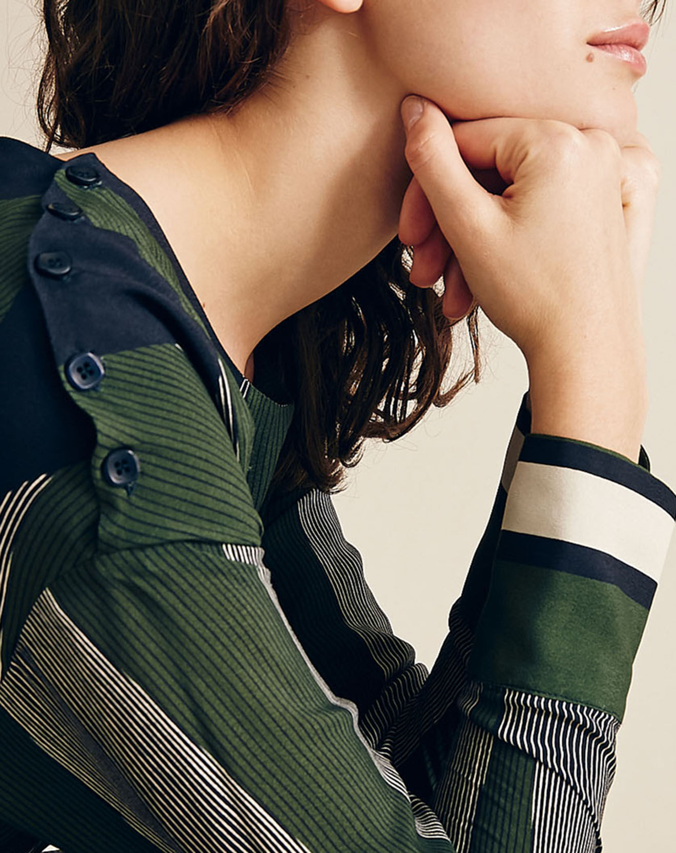Chloé Stora Robe fluide Naima imprimée  verte