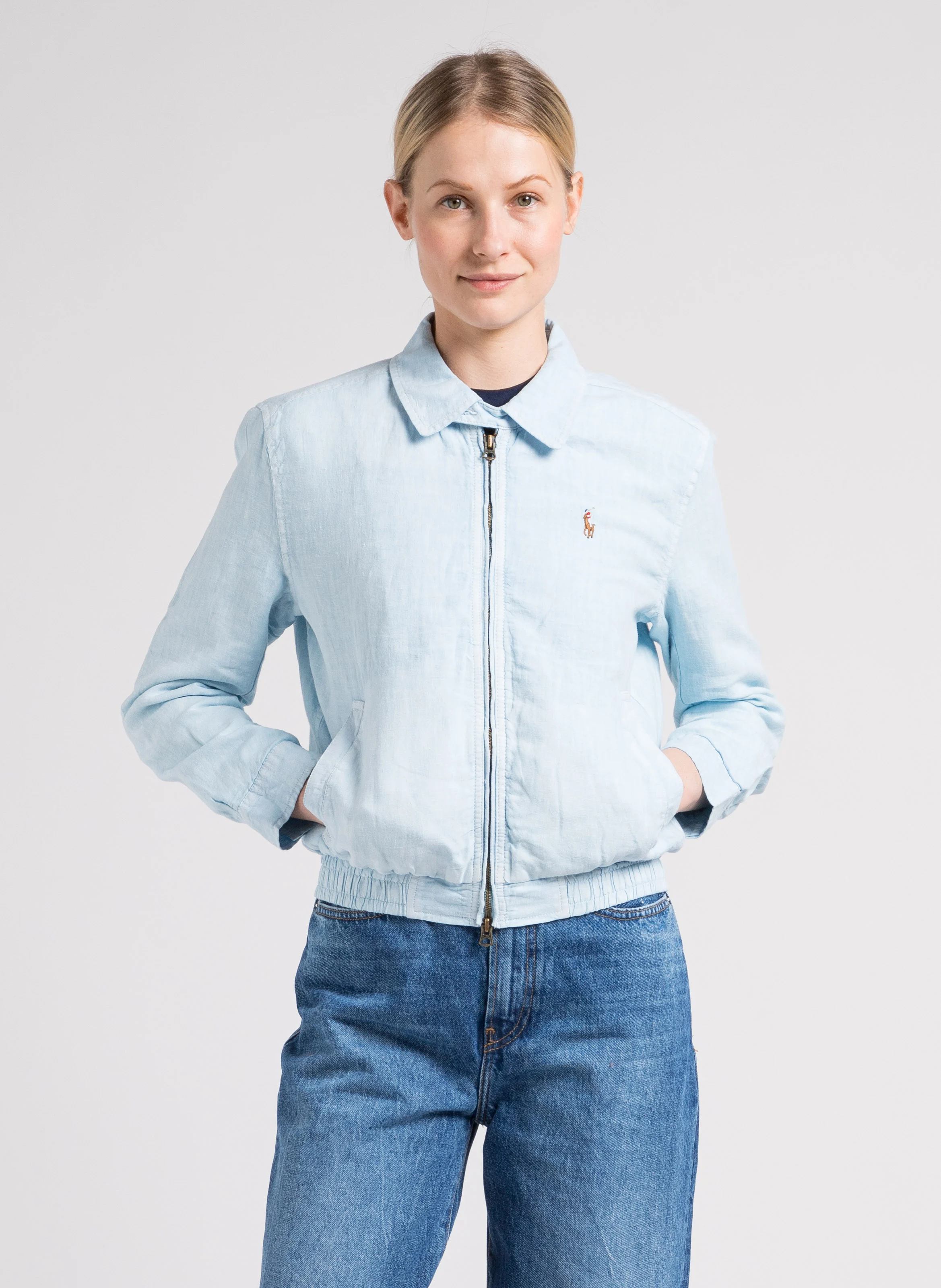 Tee-shirt col rond en coton | Bleu