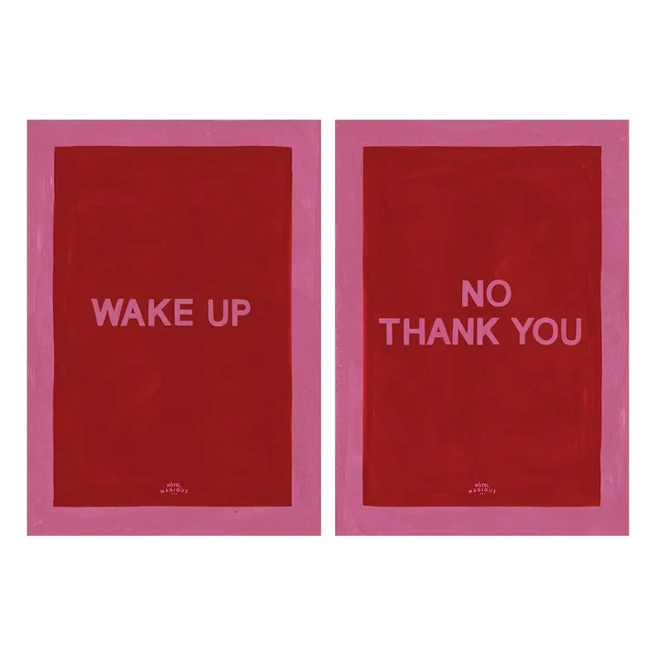 Hôtel Magique Affiches A4 Wake up - No, Thank you | Rouge