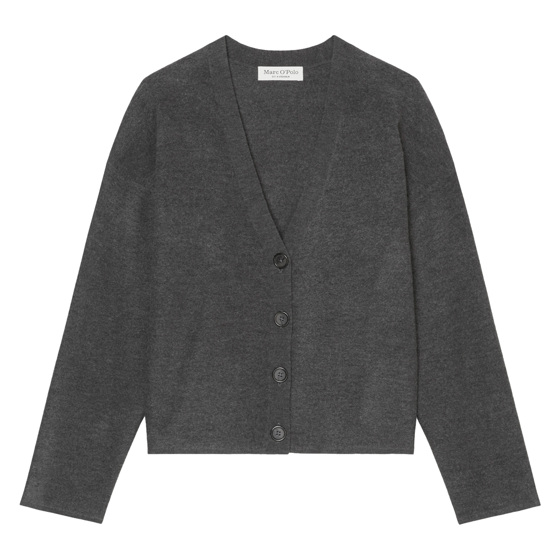 Gilet col V en laine vierge mélangée | Gris