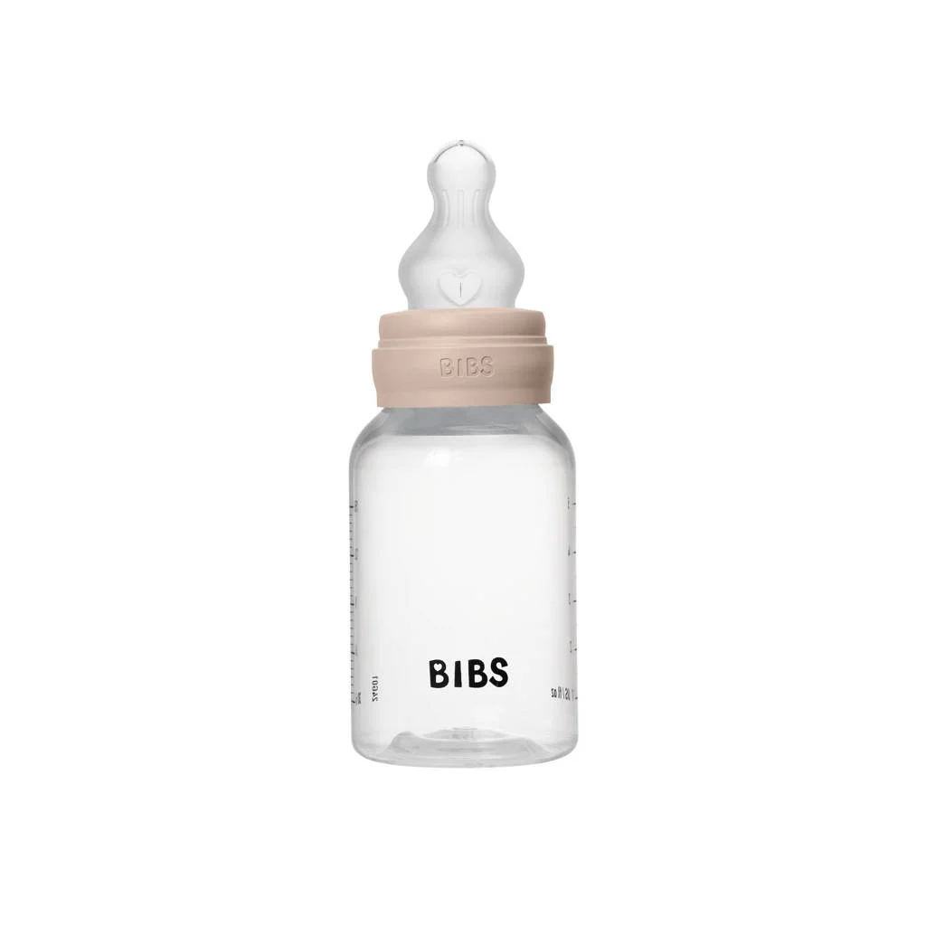 BIBS Babyfles 150 ml - Blush - met silicone speen en opvouwbare trechtertje