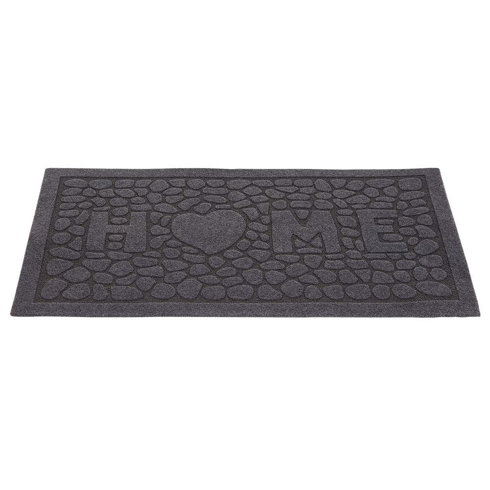 Tapis d'entrée antidérapant gris 75x45 cm