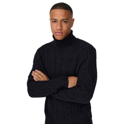 Pull homme Onsrigge Reg 3 Cable Roll Neck Knit ONLY AND SONS