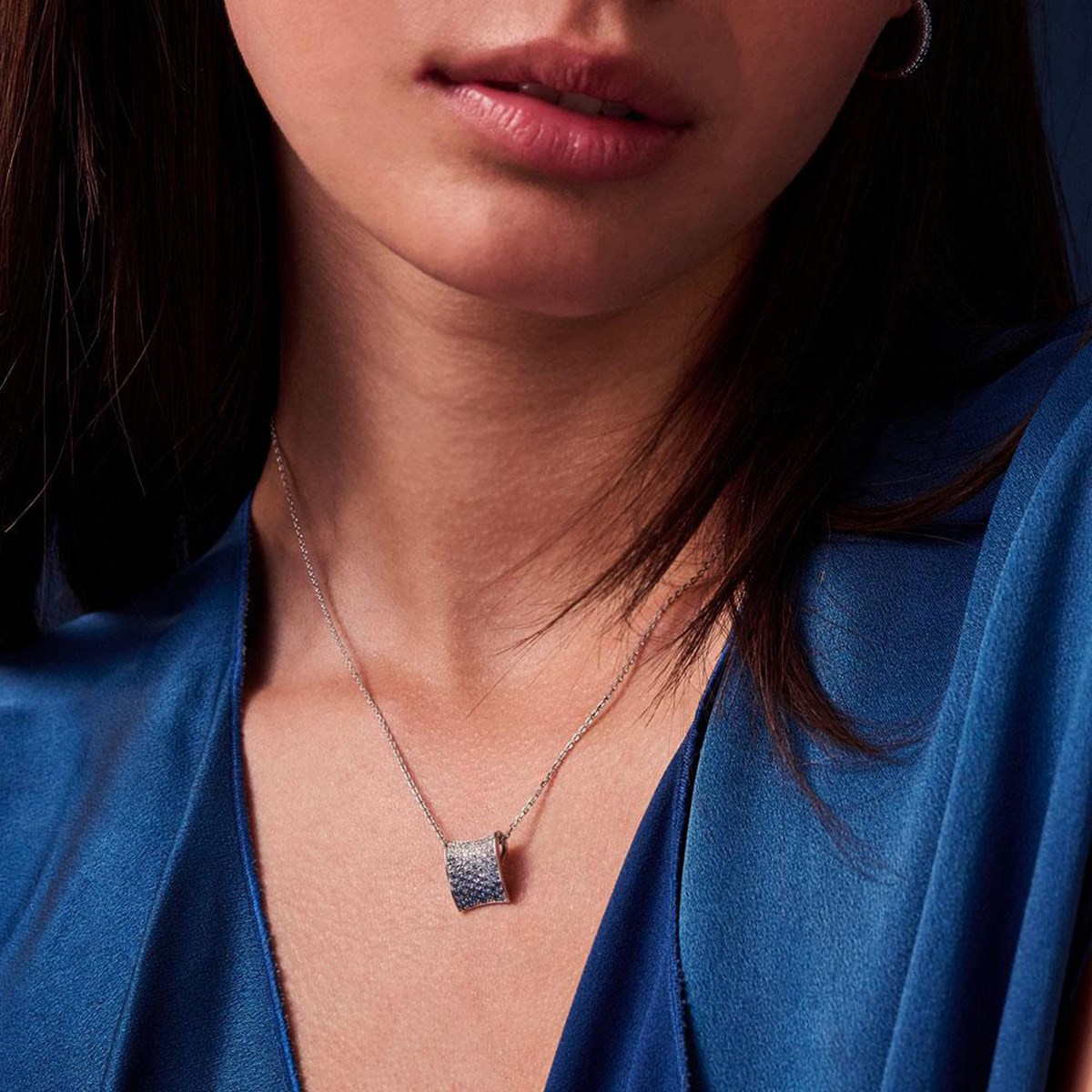 Collier Sif Jakobs FELLINE CONCAVOpendentif dégradé bleu