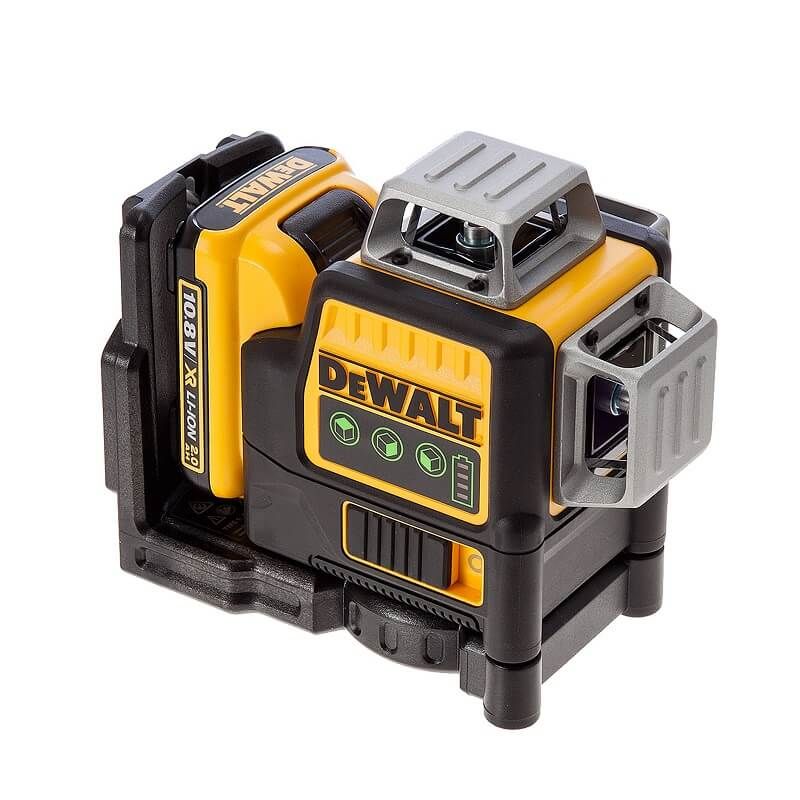 DeWALT DCE089D1G 10,8V Li-ion accu zelfnivellerende kruislijnlaser set 3x360gr (1x 2.0Ah accu) in TSTAK- 30m - groen