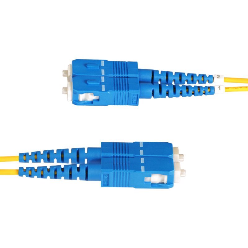 StarTech.com Câble Fibre Optique de 10m Duplex Monomode LC vers SC(UPC) OS2, 9/125µm, 100G, Cordon Fibre Optique, Insensible à la Courbure, Faible Perte d'Insertion, Cordon Patch Fibre LSZH