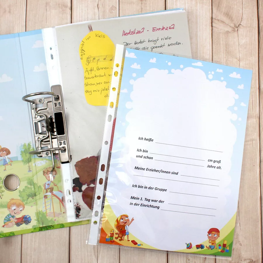 Nikima Ordner Kindergarten Portfolio Ordner Meine Kindergartenzeit bunt