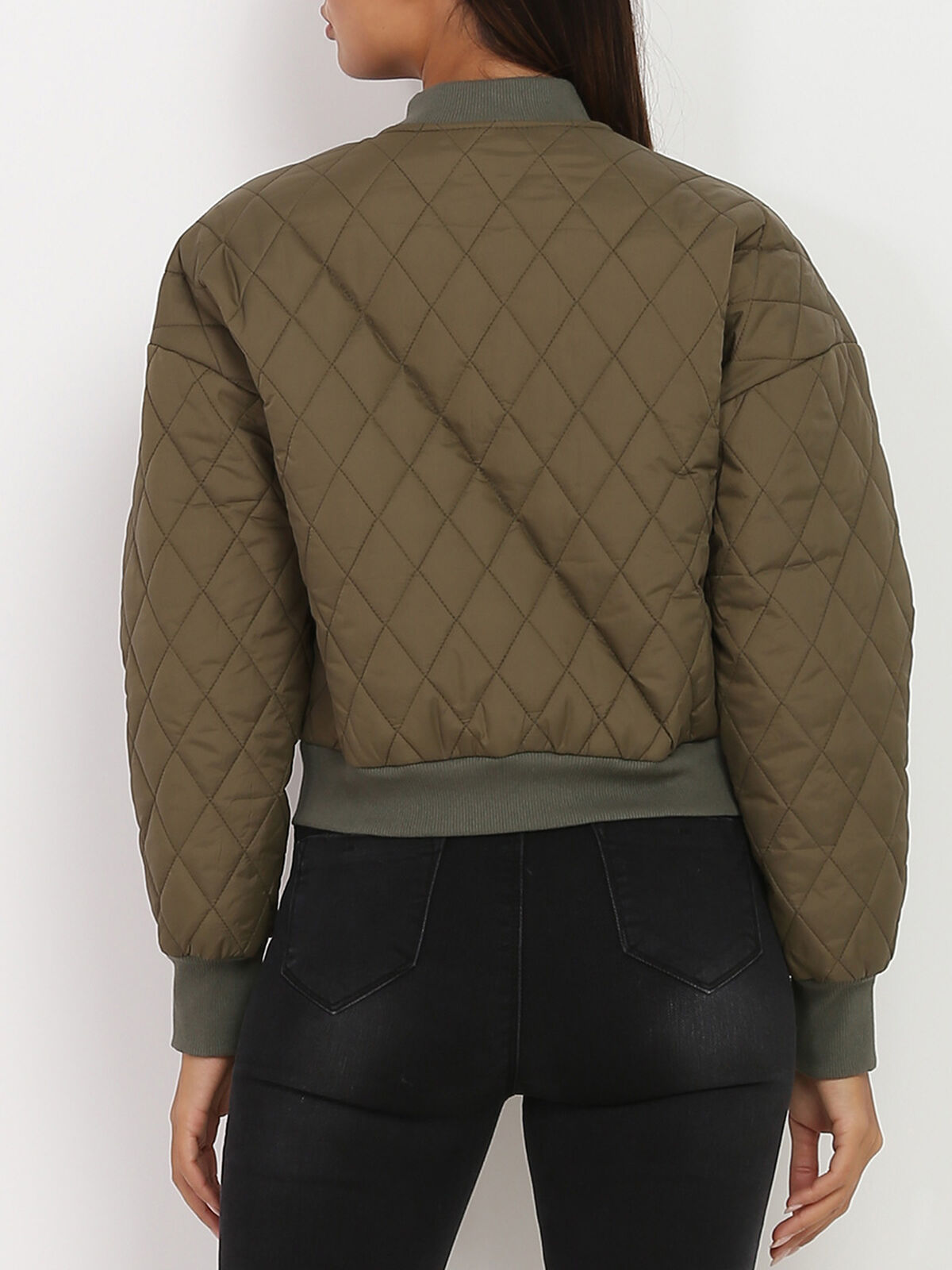 Bomber court matelassé- Kaki