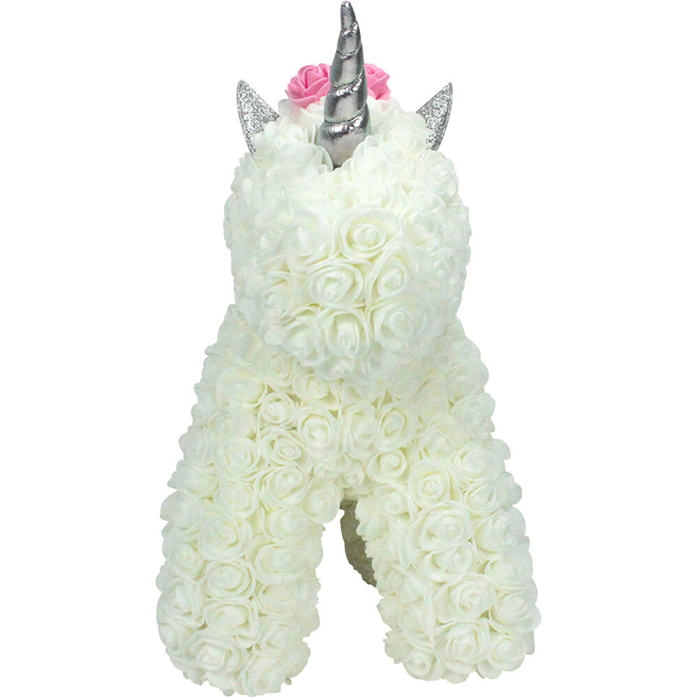 Licorne déco rose artificielle blanc rose argenté