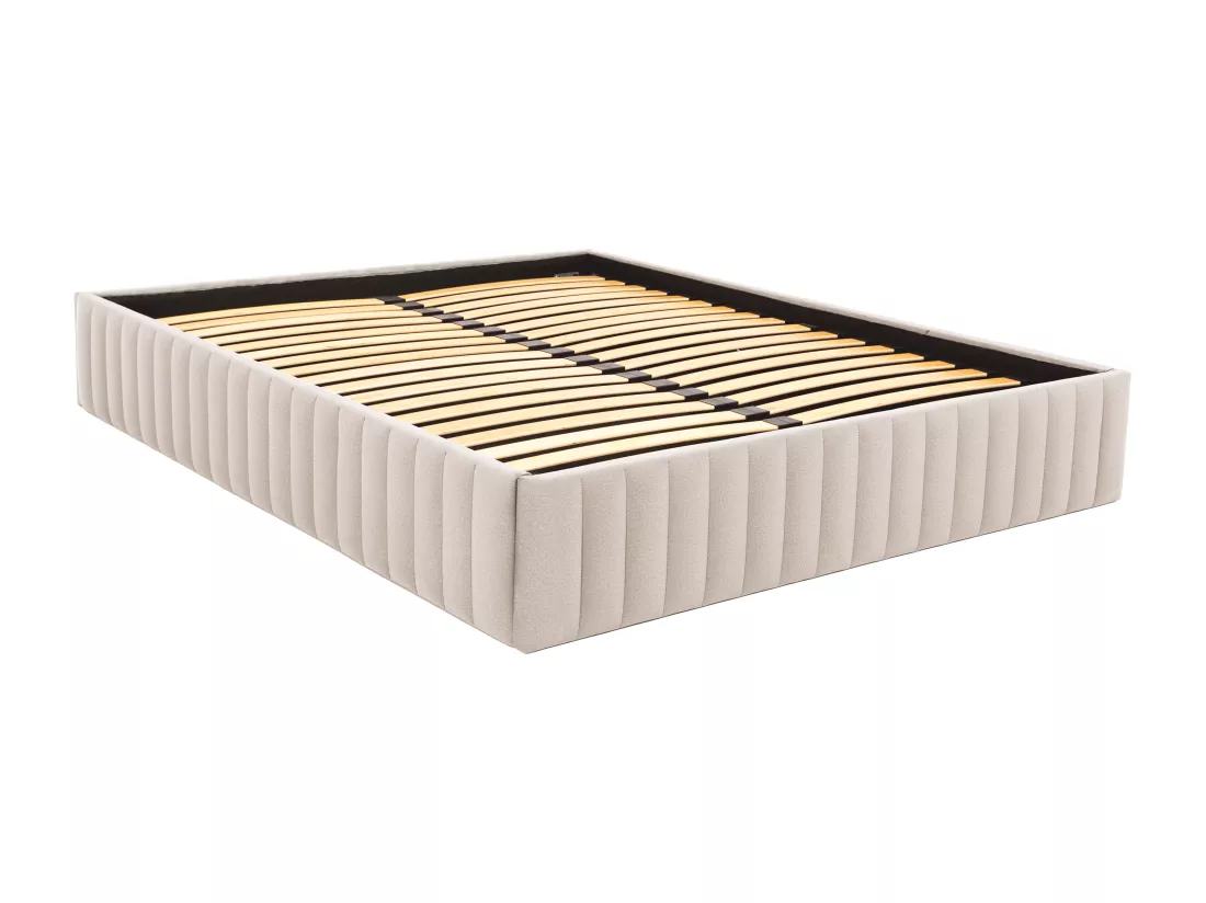 Sommier coffre 160 x 200 cm en velours - Beige - SETHI II de YSMÉE