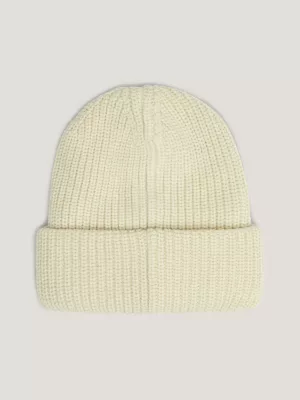 Gorro de malha canelada com logotipo